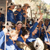 Cadets relax after arriving at Moggill State School, 18 December 2015.
