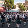 The re-enactment march arrives in the main street of Warwick.