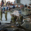 Army tanks at South Bank Piazza